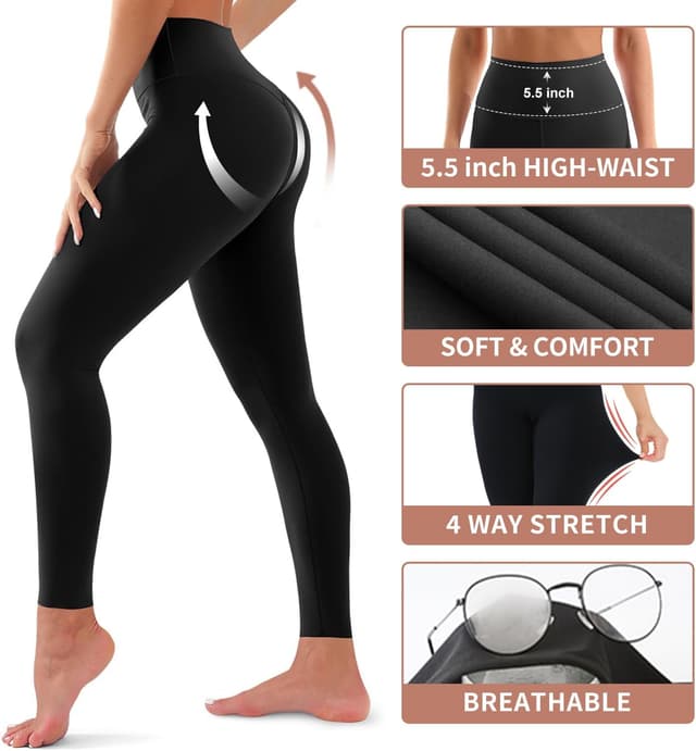 Thumbnail 4 de 4 Pack Leggings Butt Lift High Waisted 4.5"