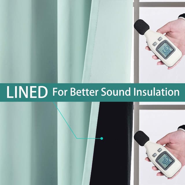 Detalle 2 de Yakamok 100% Blackout Curtains 52x84, Aqua 🪟