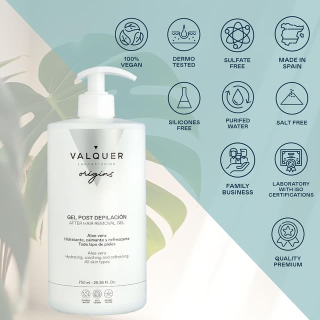 Detalle 2 de Valquer Origins Gel Post Depilación 750 ml