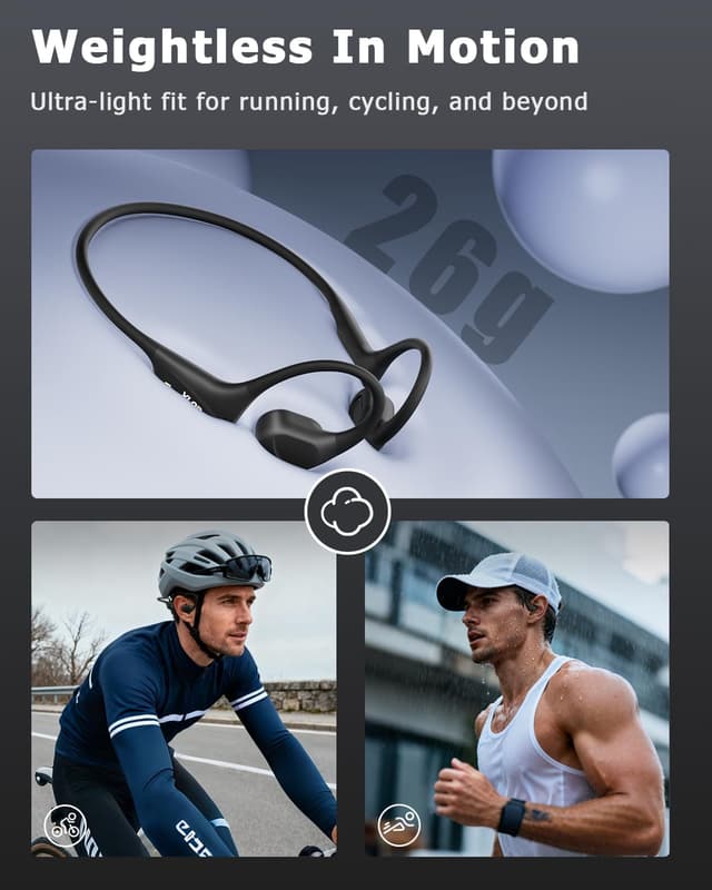 Detalle de VLOP Bone Conduction Swim Headphones IP68