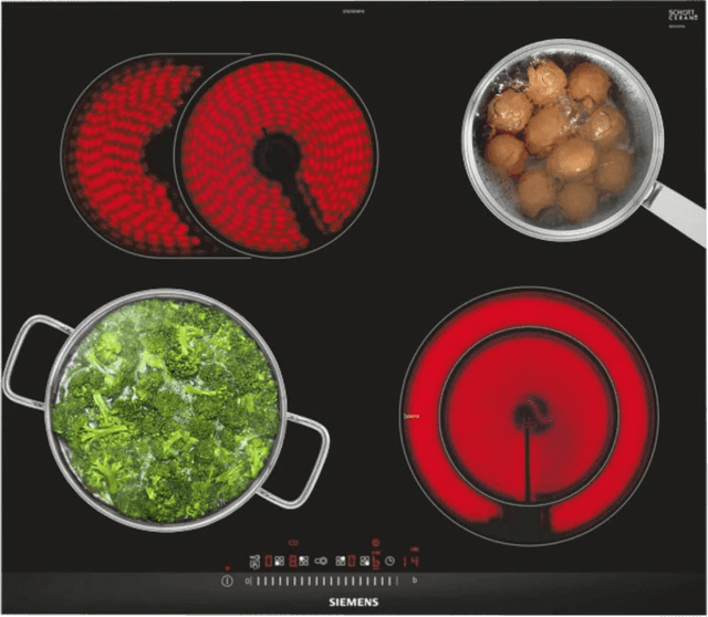 Detalle de Siemens ET675FNP1E Glaskeramik Kochfeld 17 Modi