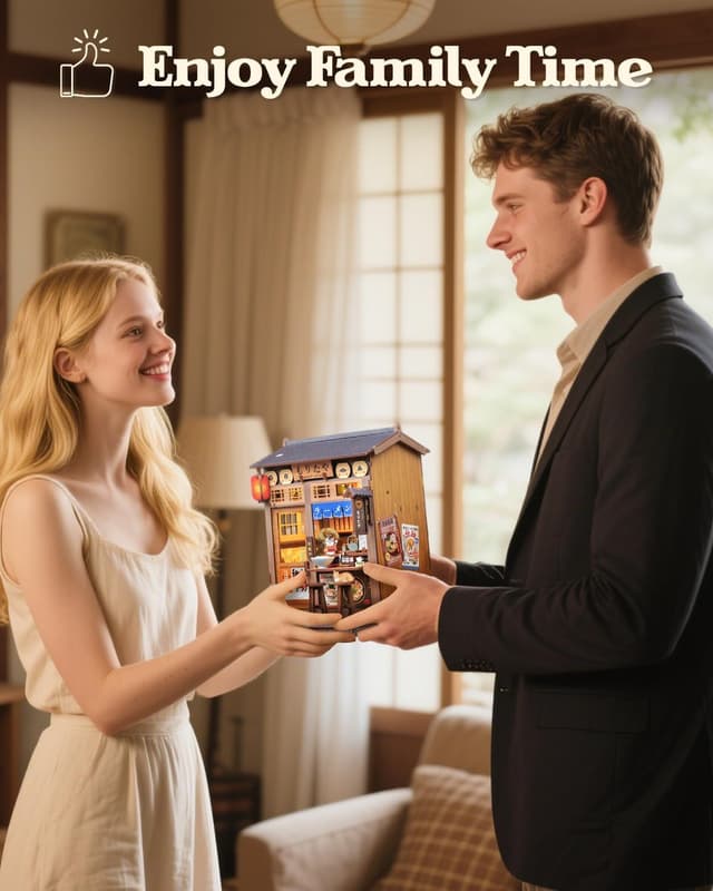 Detalle 2 de CUTEBEE Book Nook Kit mit LED, 98 Teile