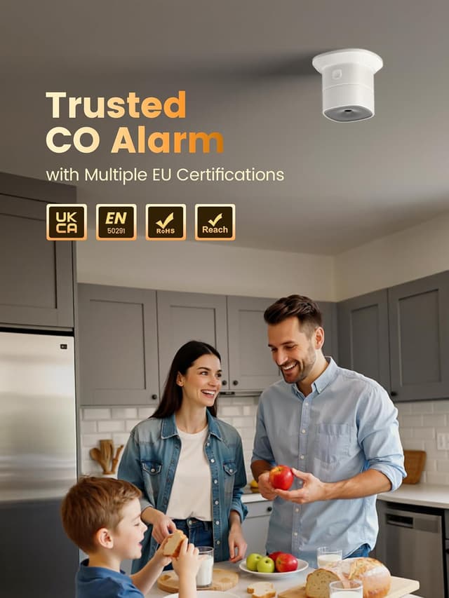 Detalle 2 de HEIMAN Heiman Mini Carbon Monoxide Detector Alarm (EN 50291, 10-Year Figaro Sensor)