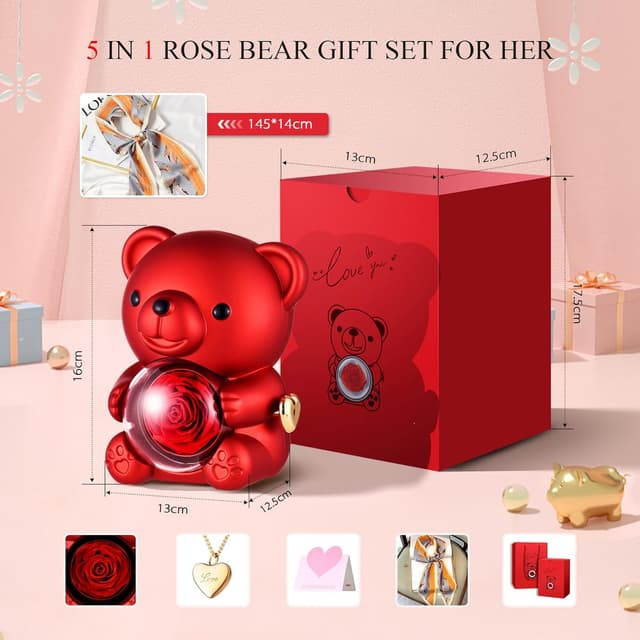 Detalle 2 de Coffret rose éternelle avec collier