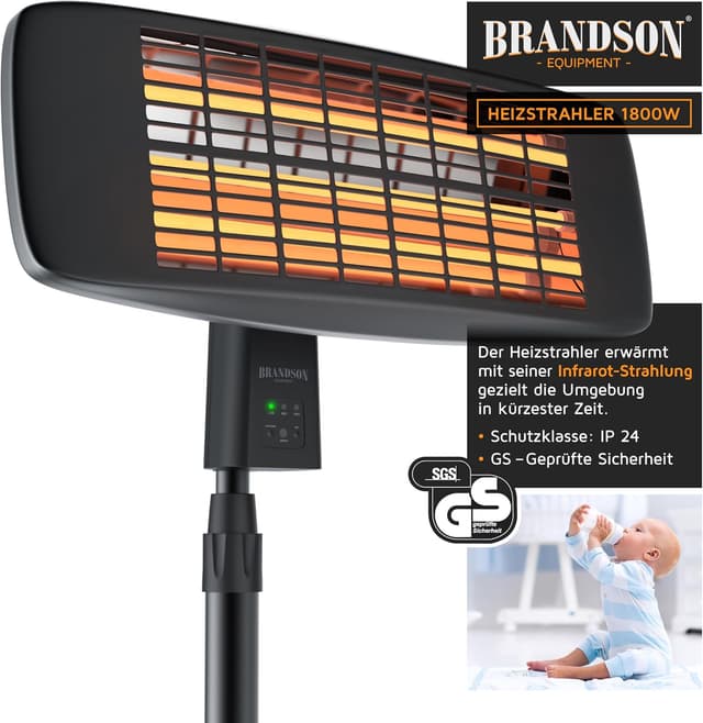 Detalle 1 de Brandson Wickeltisch Heizstrahler 2000 W