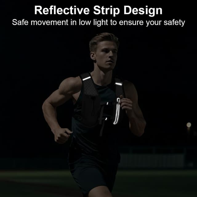 Detalle 2 de Alaoo Running Vest Lightweight Hydration Backpack – breathable reflective running pack for men & women
