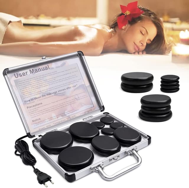Detalle de Hot Stone Massage Set mit 9 Steinen