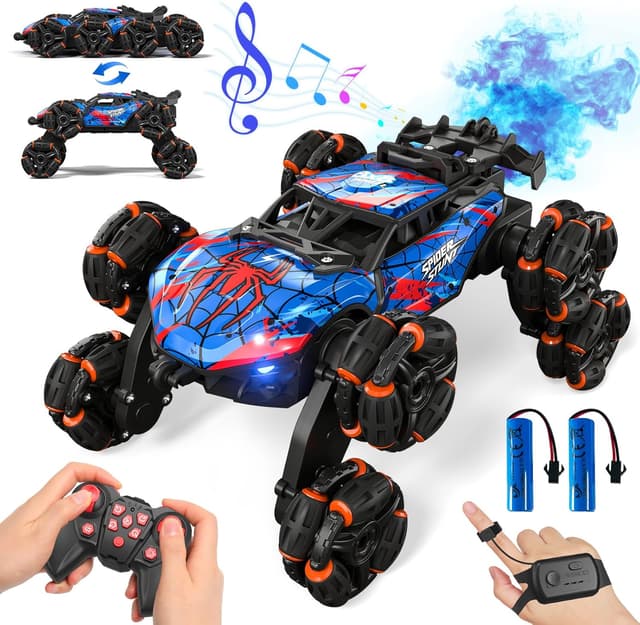Detalle de Sunrad 8WD Gesture Sensing RC Stunt Car (2.4GHz) with LED Lights, Music & Spray