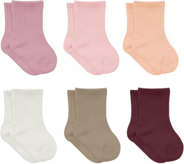 Detalle de bistyle Baumwolle 6 Paar Baby-Socken ohne störende Nähte – für Neugeborene bis 3 Jahre, Größen 0–3 Monate bis 2–3 Jahre