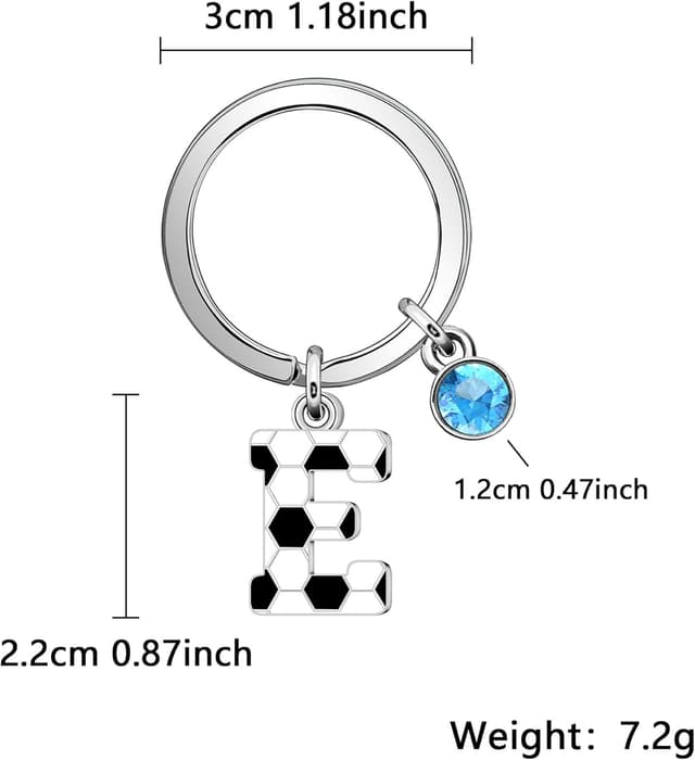 Detalle 2 de Casxyue Fußball Schlüsselanhänger Initialen