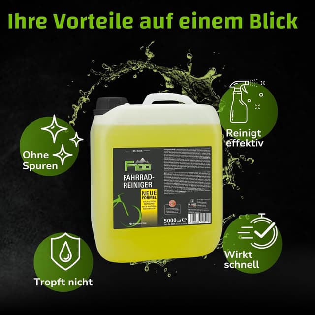 Detalle 2 de DR. WACK F100 Fahrradreiniger (5.000 ml) – säurefreier Reinigungs-Spray für das gesamte Rad