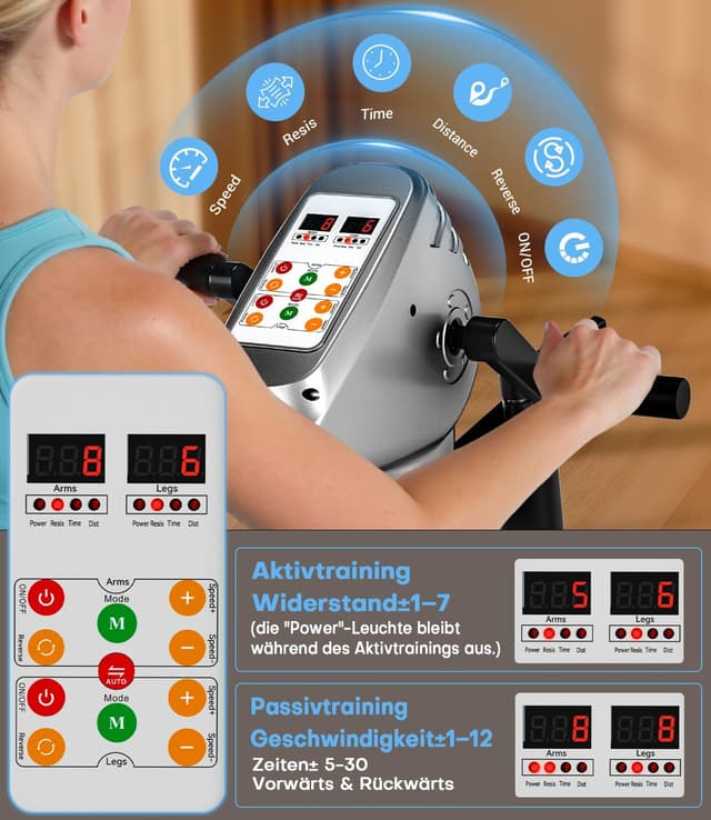 Detalle 2 de Pedaltrainer für Zuhause mit LCD 15 Dezibel