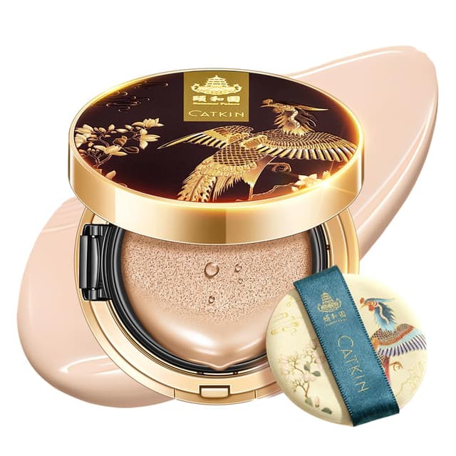 Detalle de CATKIN Cushion Foundation BB Base – leichte, langanhaltende 7‑in‑1 Kräuterformel mit Nachfüllpackungen (13 g × 2)