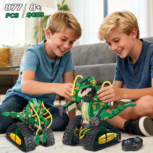 Detalle 2 de HiWEEGO Technik Roboter Dinosaurier 877 Teile