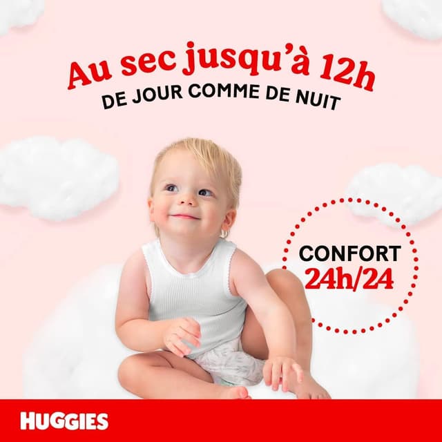 Detalle 2 de HUGGIES Little Movers couches bébé 168 👶