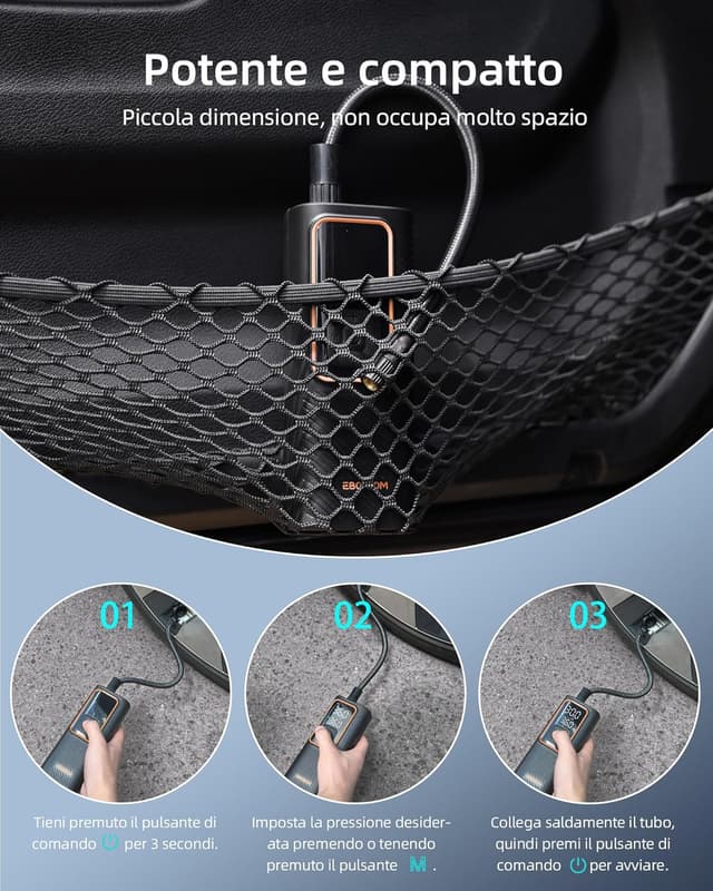 Detalle 2 de Compressore aria portatile 150 PSI 12V