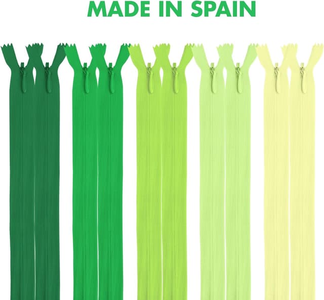 Detalle 1 de MARARDI unsichtbare Reißverschlüsse 15 cm Grün