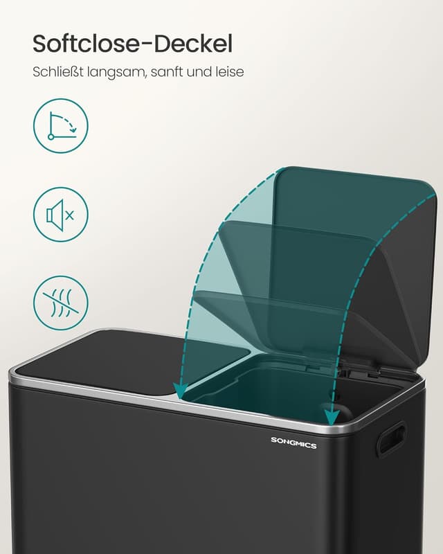 Thumbnail 4 de SONGMICS Mülleimer LTB730B82 2x40L