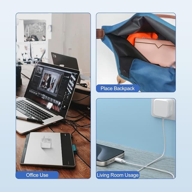 Detalle de 20W USB-C charger with 2m cable