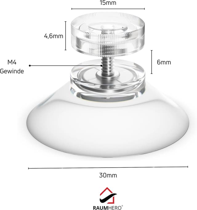 Thumbnail 5 de Raumhero Saugnäpfe mit Gewinde 20er Set