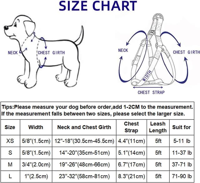 Detalle 2 de Olahibi floral harness and matching 150cm leash set for medium dogs (green daisy) — no-pull, easy wear