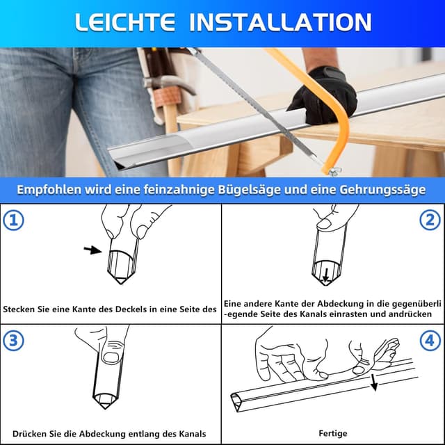 Thumbnail 4 de Efishine 20-PACK LED Profil Aluminium 20 x 1M V-Form