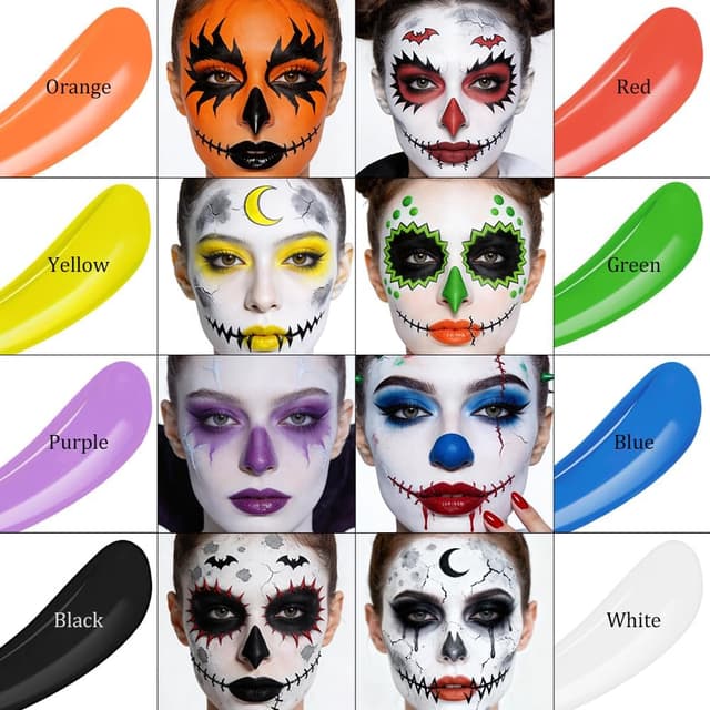 Detalle 2 de AOOWU tubi pittura viso e corpo 25 ml bianco opaco, pronto all’uso