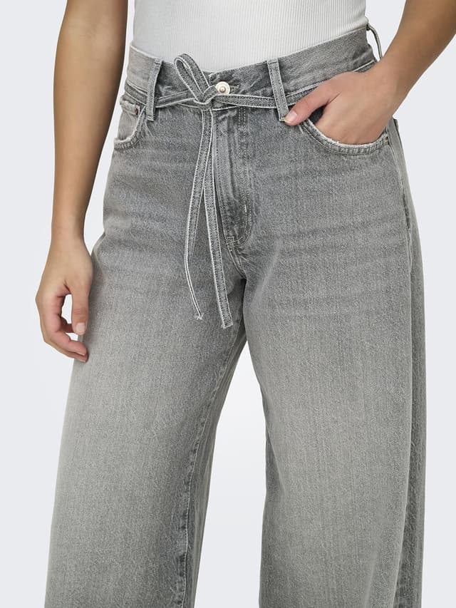 Detalle de ONLY Onlgianna jeans Medium Grey in denim leggero traspirante