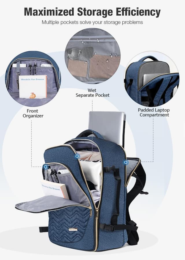 Detalle de Lekesky Travel Backpack Cabin Size (17-inch laptop) – 30L waterproof carry-on rucksack