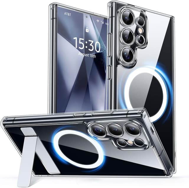 Detalle de CANSHN Hülle für Samsung Galaxy S24 Ultra mit Ständer, MagSafe-kompatibel – transparent