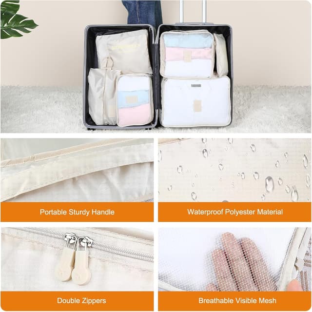 Thumbnail 3 de AiQInu Rangement Valise Lot de 7 Organisateur de voyage