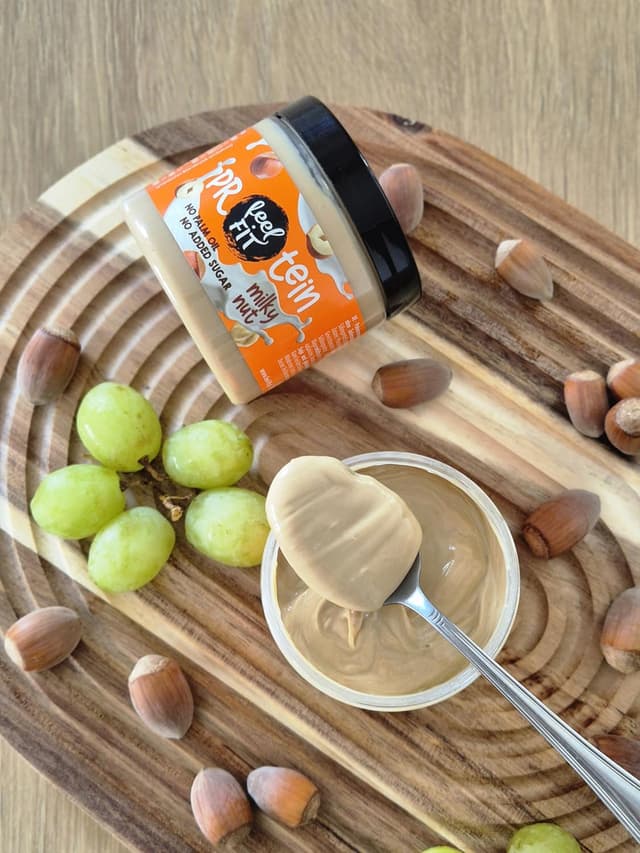 Detalle de Feel FIT Protein Milky Nut – pâte à tartiner protéinée lait-noisette sans sucre ajouté (keto, low carb), 24% protéines, 200 g