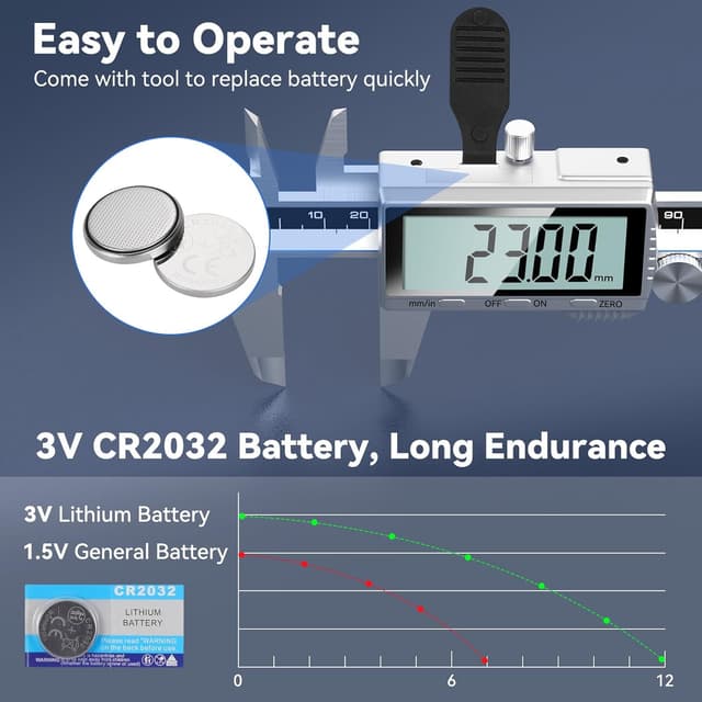 Thumbnail 6 de Housolution 8" Digital Caliper — Stainless Measuring Tool 📏