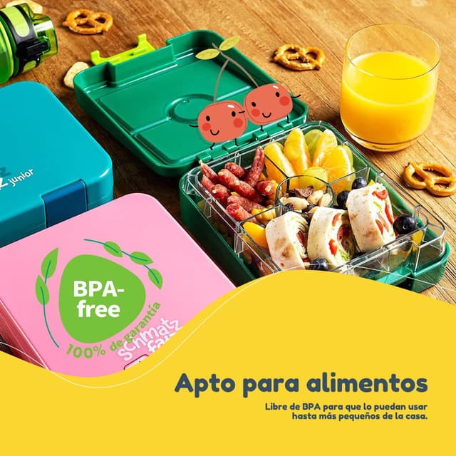 Detalle 2 de Schmatzfatz Easy - Fiambrera Infantil Bento Verde 🥪