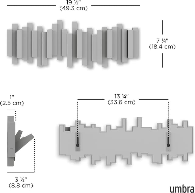 Thumbnail 2 de Umbra Sticks Perchero de Pared Gris con 5 Ganchos Extraíbles 🚪
