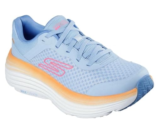 Detalle de Skechers MAX Cushioning Endeavour Canova para mujer (Blue Synthetic/Orange Trim)