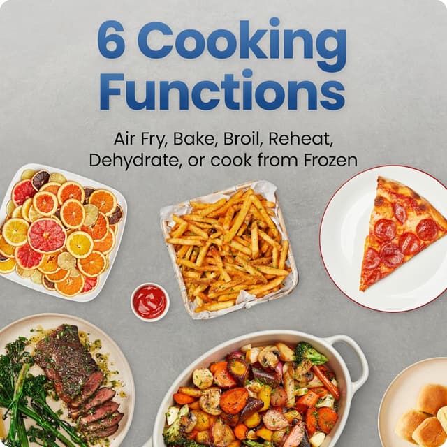 Detalle de Chefman Dual Air Fryer Oven with DC Motor, 9 Qt Double Basket Air Fryer (450°F Max)