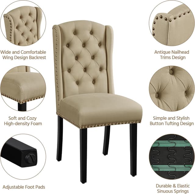 Detalle 1 de Yaheetech set 6 sedie sala, 140 kg