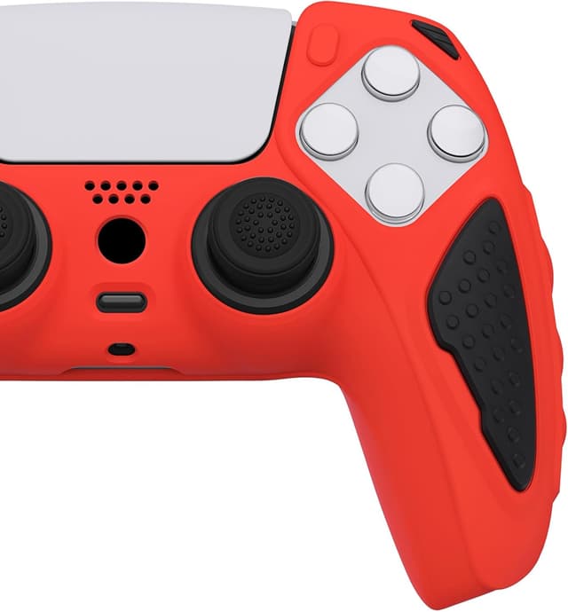 Thumbnail 6 de PlayVital Knight Edition Passion Red & Black two-tone silicone cover skin for PS5 controller