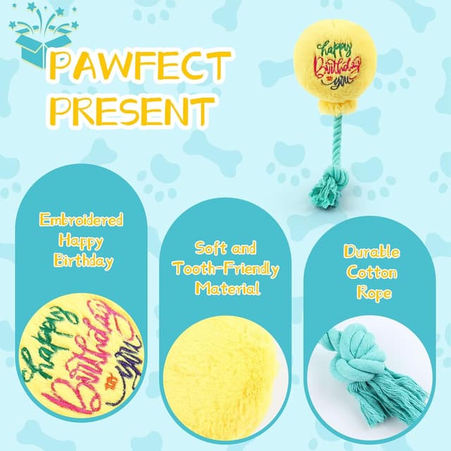 Thumbnail 2 de Plüsch-Geburtstags-Hundespielzeug mit Seilbein