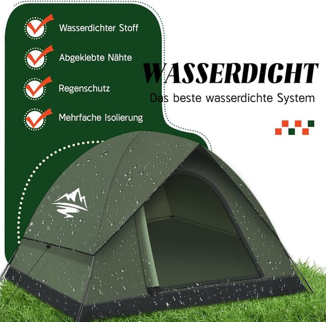 Detalle 2 de Campingzelt für 2 bis 3 Personen Kuppelzelt