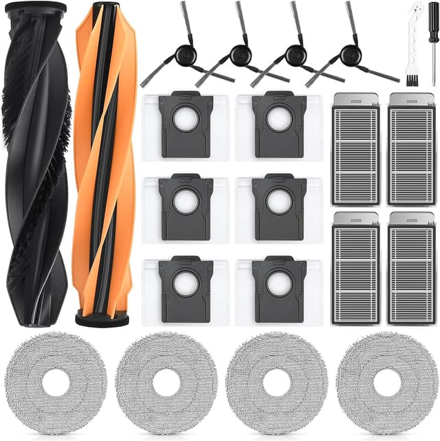 Detalle de 22-teiliges Zubehör-Set für Dreame X50 Ultra, L40s Pro Ultra, L50 Pro Ultra, Mova V50 Ultra & Co. – mit 2 Hauptbürsten, Wischtüchern, HEPA-Filtern