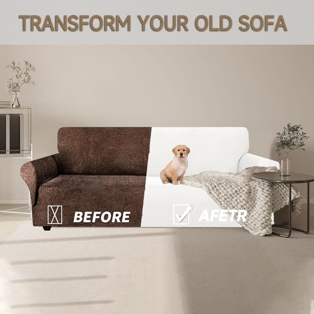 Detalle 2 de Ystyle housse canapé 3 places blanche