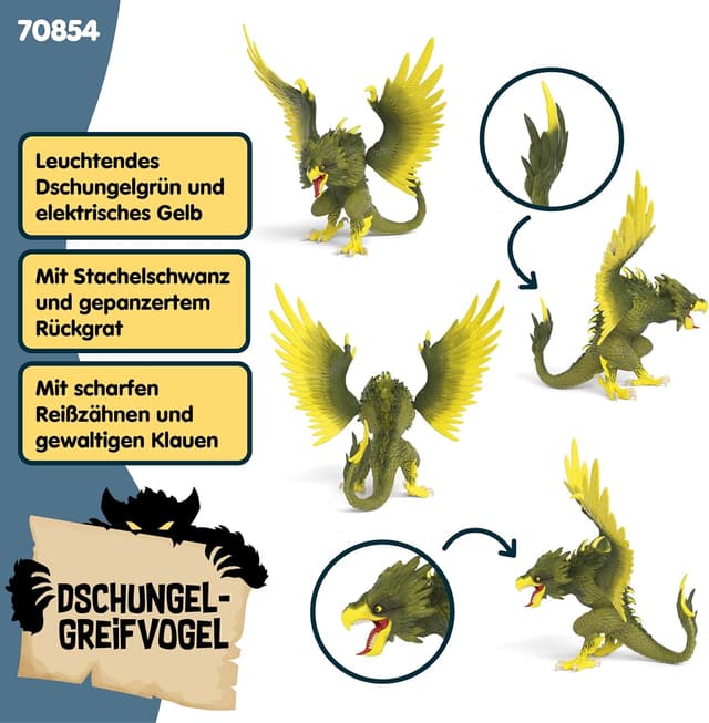 Detalle de schleich Dschungelgreifvogel 70854 17 x 22 x 21 cm
