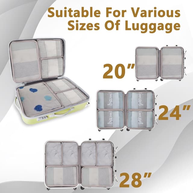 Detalle de Große Koffer Organizer Set 12-teilig Packwürfel