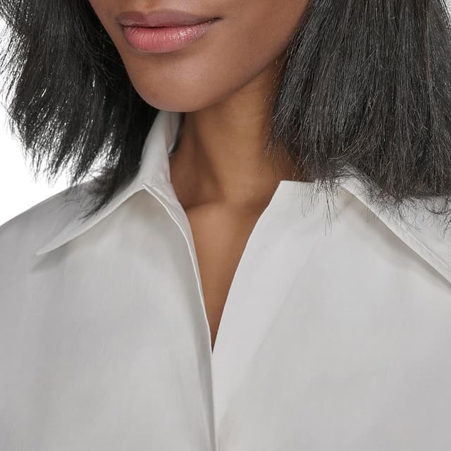 Thumbnail 4 de H Halston Womens Cotton Poplin Waist Tie Dress