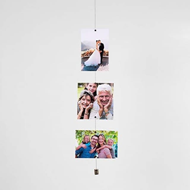 Detalle de Walther Design Photo Corde Argent 1,5 m en métal Double Pack (MD150SD) avec 10 aimants