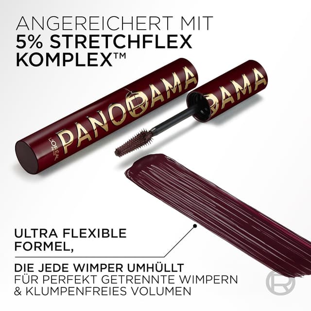 Detalle de L’Oréal Paris Panorama Chromatic Mascara Intensive Farbe – 24h Halt, Panorama-Volumen in Bordeux Cashmere
