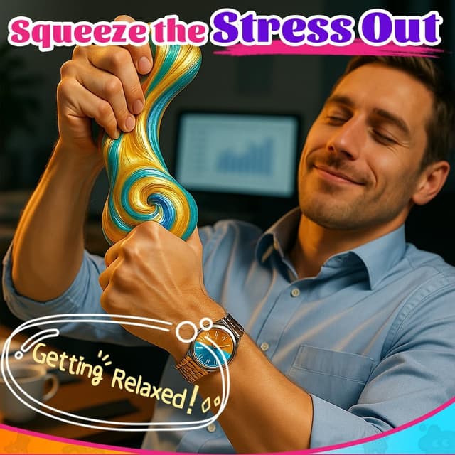 Detalle 2 de WATERELF Play Putty Slime for Kids — Non-Sticky Fidget & Stress Relief Putty (Gold/Blue/Green)