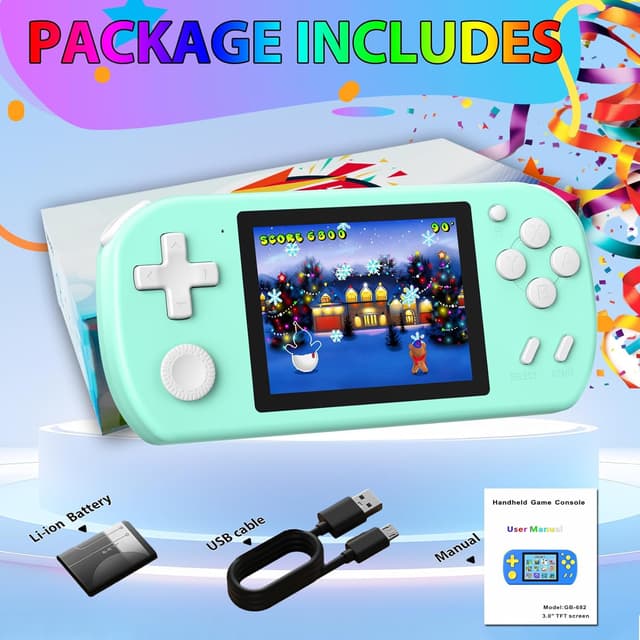 Thumbnail 6 de TEBIYOU Handheld Games for Kids (Built-in 218 Games) 3.0" HD Screen Portable Mini Gaming Player for Ages 4–13